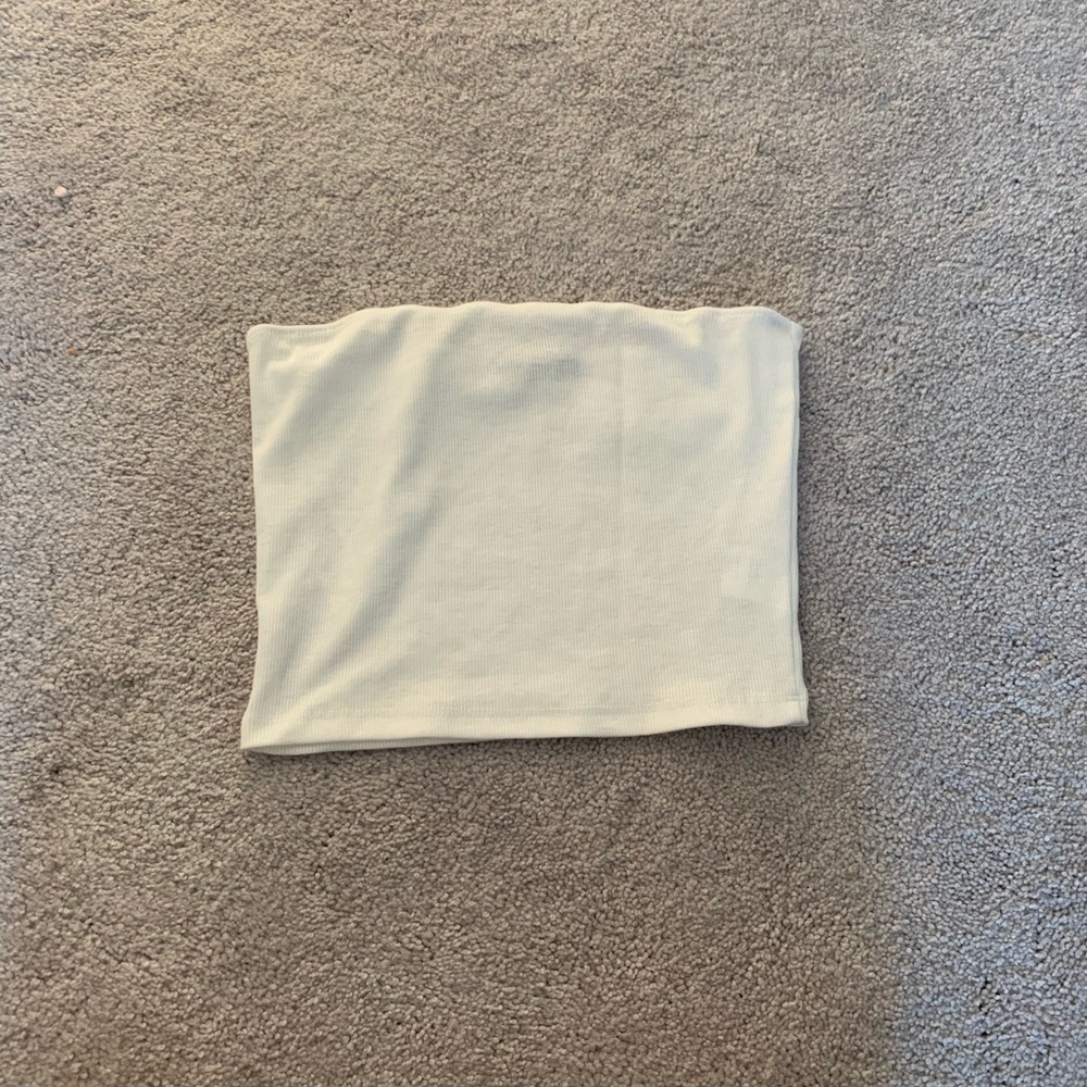shein white ribbed tube top